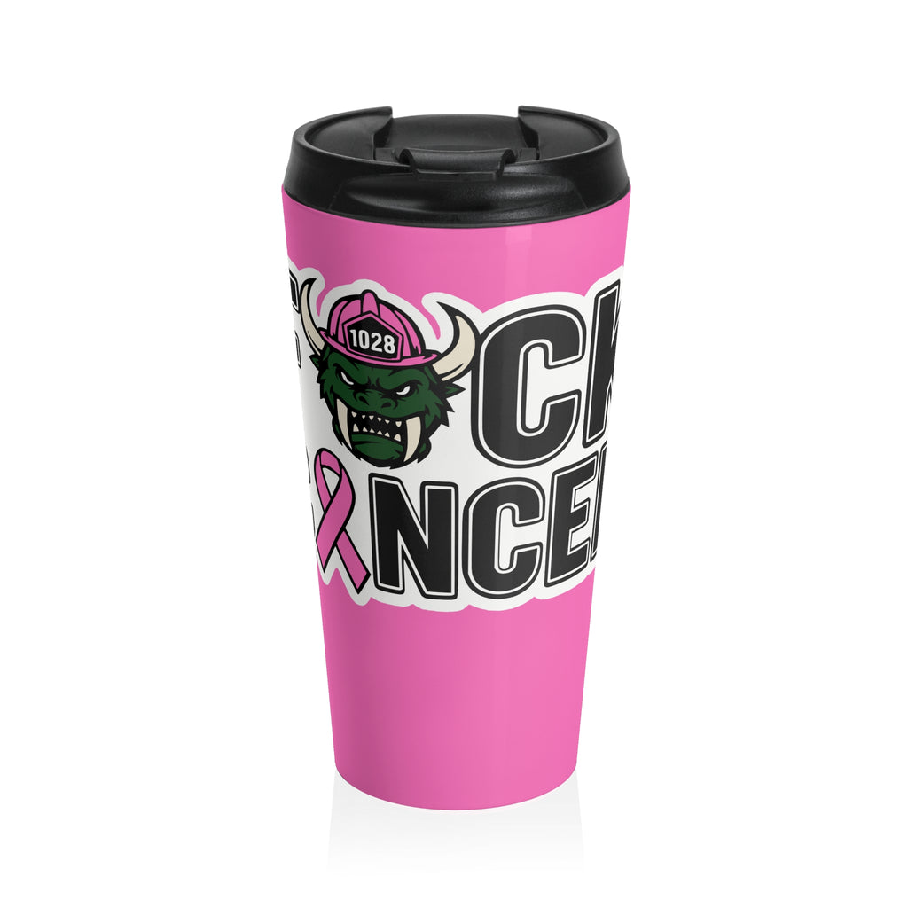 Pink FCK CANCER - Stainless Steel Travel Mug