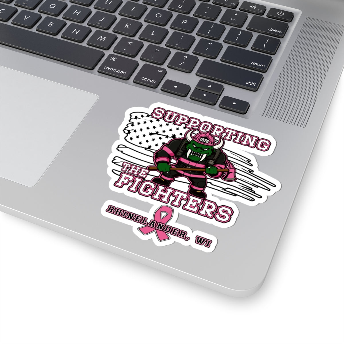 Breast Cancer Support Sticker — “Supporting The Fighters” Rhinelander WI Pink Ribbon