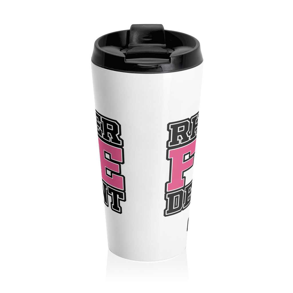 RHINELANDER FIRE breast cancer stainless steel travel mug