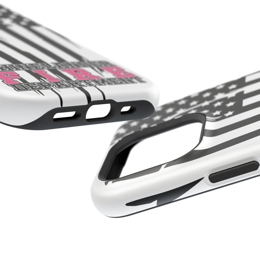 iPhone Magnetic Impact Case — Rhinelander Fire Department Pink & Black Flag Design