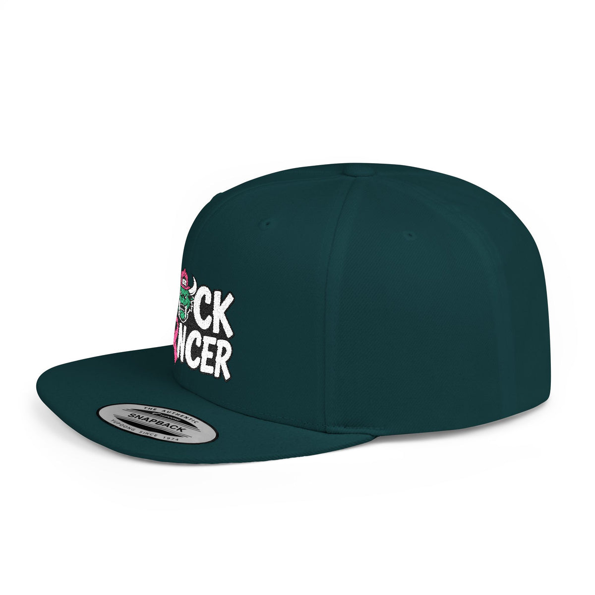 Flat Bill Snapback - “F*ck Cancer” Pink Ribbon Support Hat