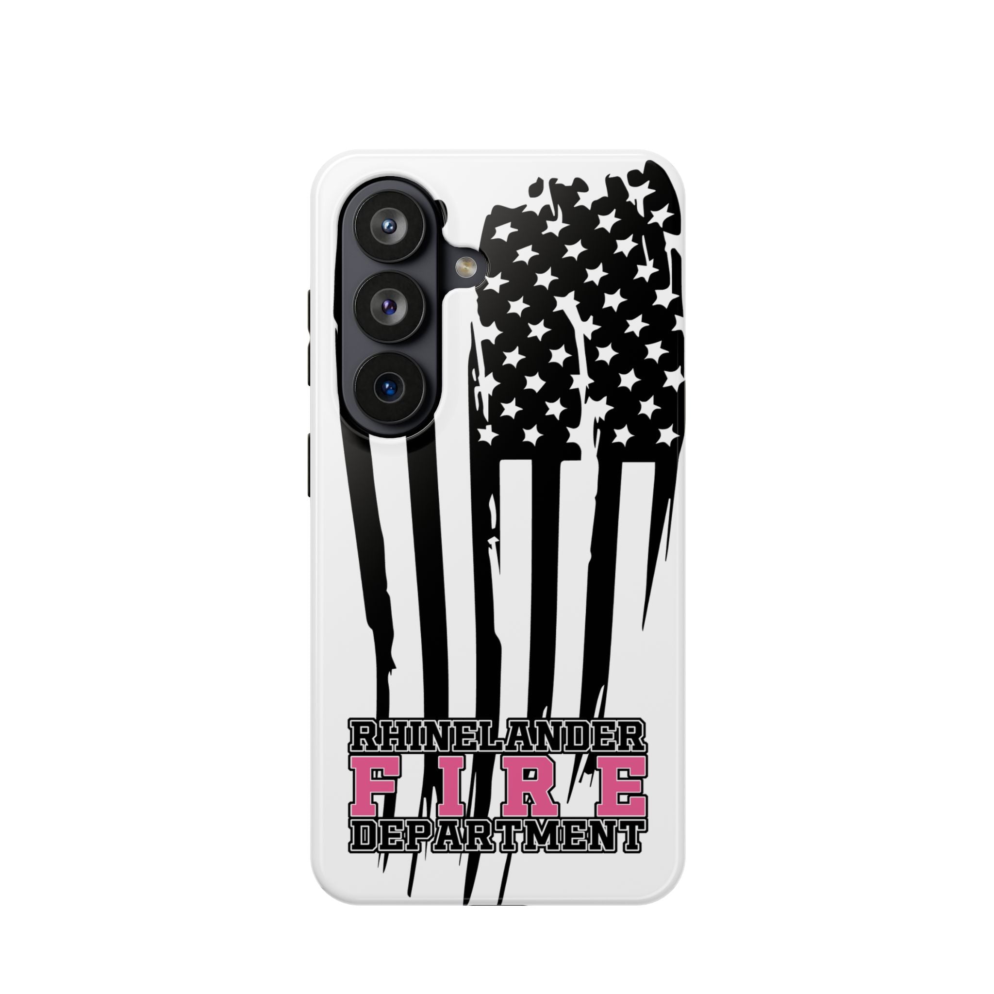 iPhone Magnetic Impact Case — Rhinelander Fire Department Pink & Black Flag Design