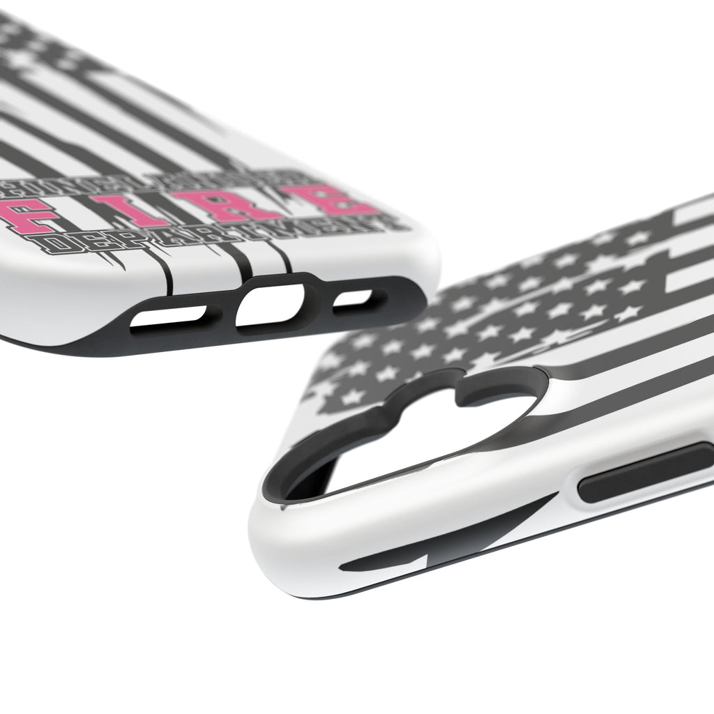 iPhone Magnetic Impact Case — Rhinelander Fire Department Pink & Black Flag Design