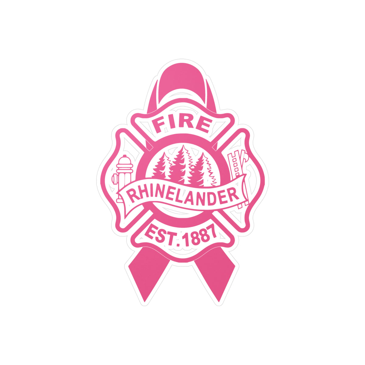 RFD Breast Cancer Ribbon Sticker