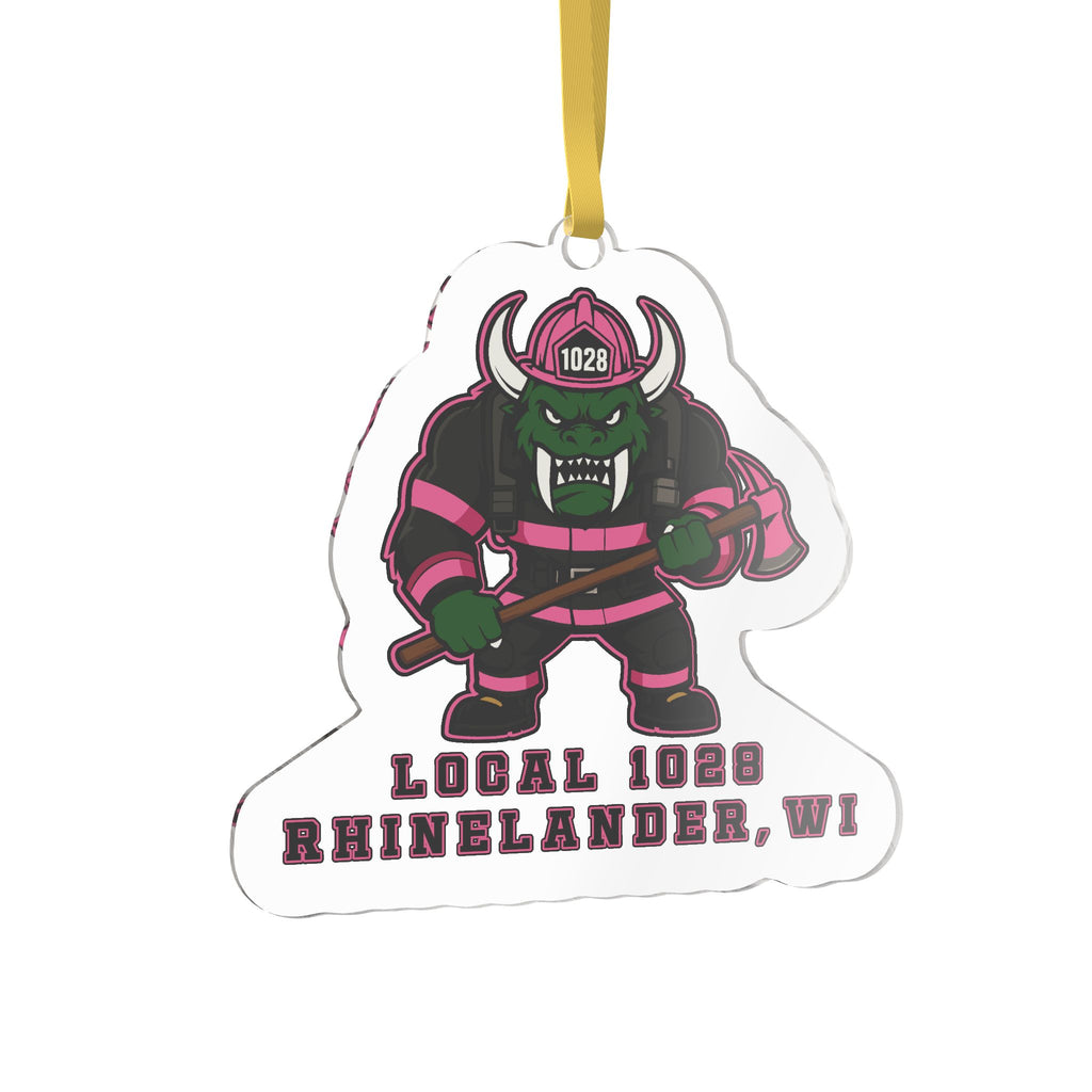 Rhinelander WI Local 1028 Firefighter HODAG Custom Shaped Ornament