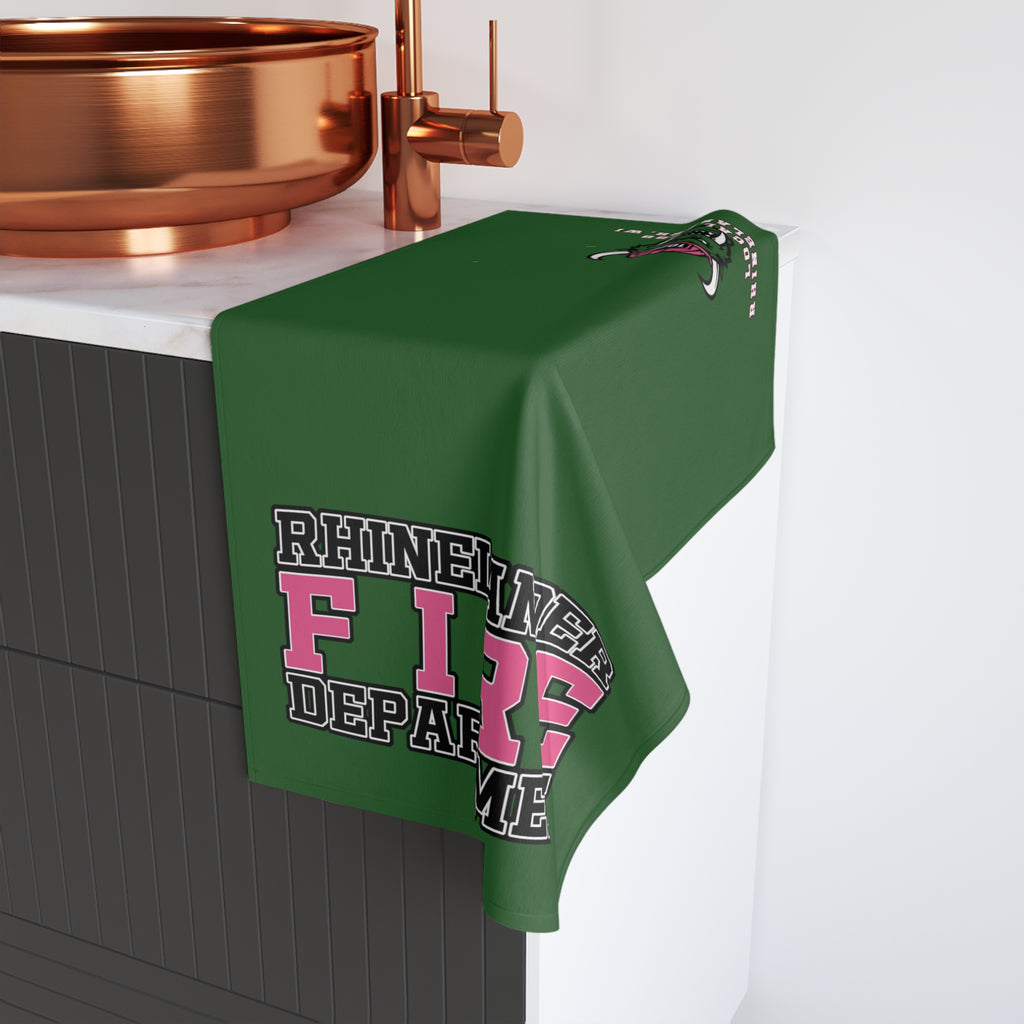 Rhinelander Fire Department Pink Logo Hand Towel — Firefighter Support Gift