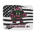 Rhinelander WI Local 1028 Firefighter Mascot Mouse Pad - American Flag Design