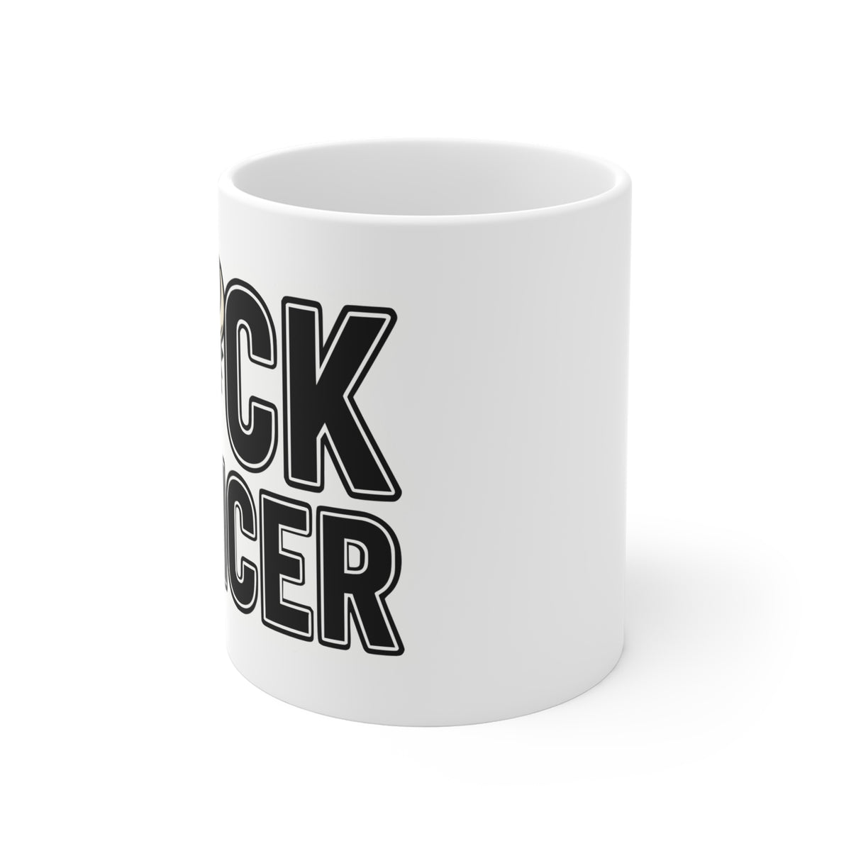 11oz Coffee Mug — "F*ck Cancer" Pink Ribbon Firefighter Helmet Design