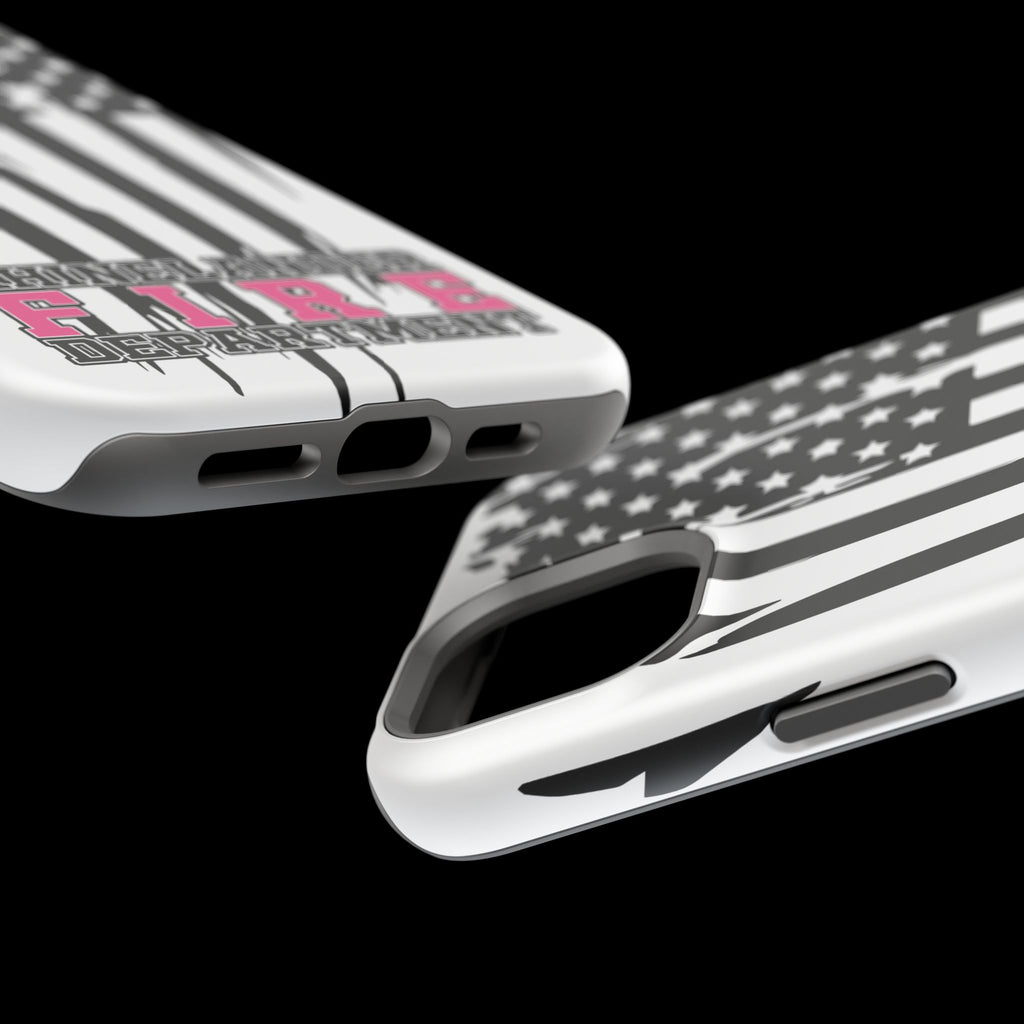 iPhone Magnetic Impact Case — Rhinelander Fire Department Pink & Black Flag Design
