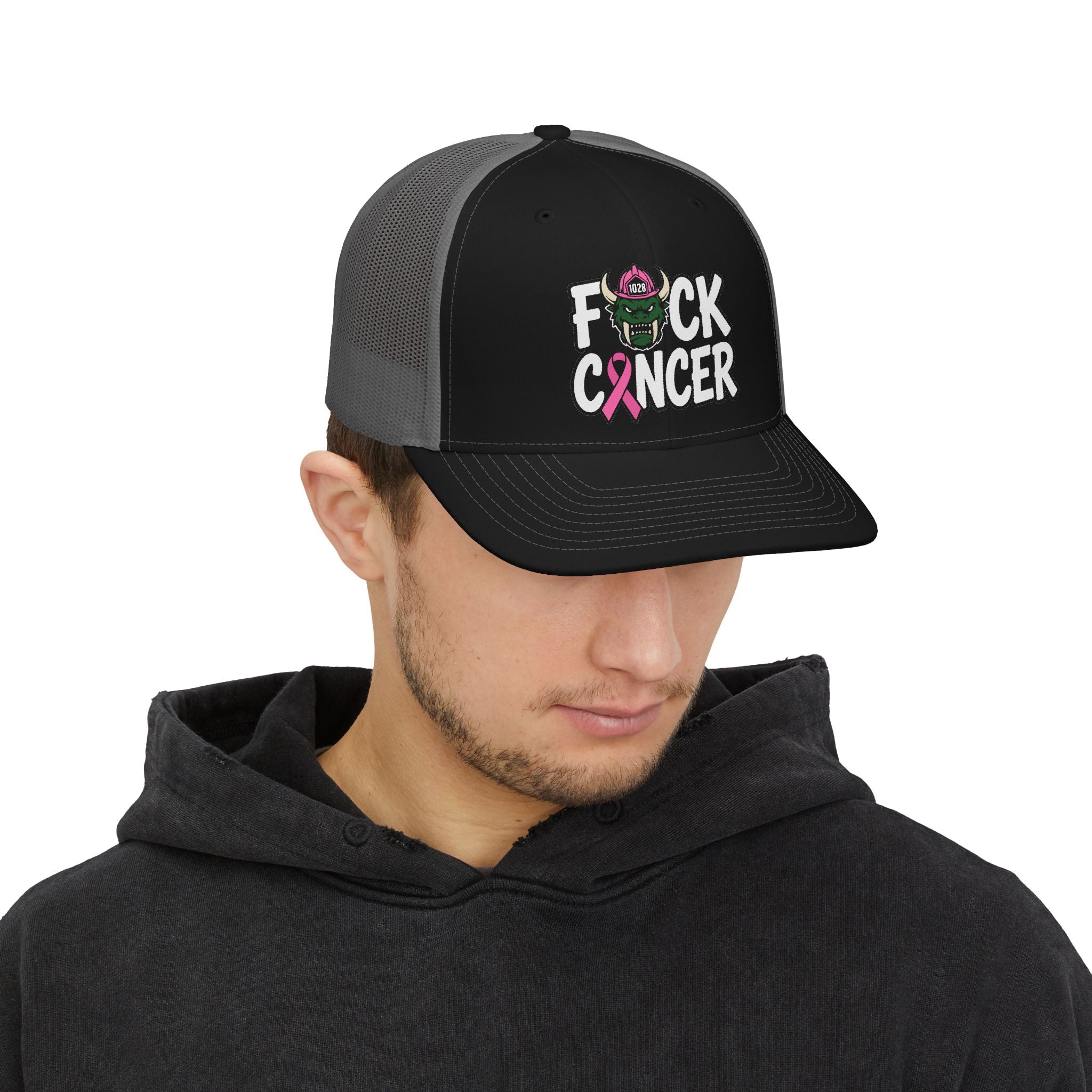 Trucker Cap — “F*ck Cancer” Pink Ribbon Cancer Awareness Snapback
