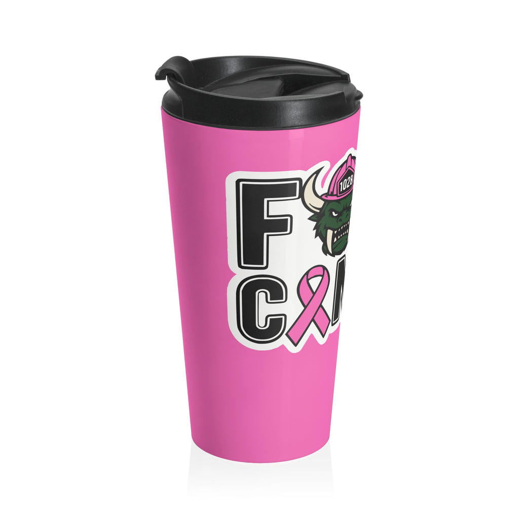 Pink FCK CANCER - Stainless Steel Travel Mug