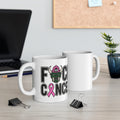 11oz Coffee Mug — "F*ck Cancer" Pink Ribbon Firefighter Helmet Design