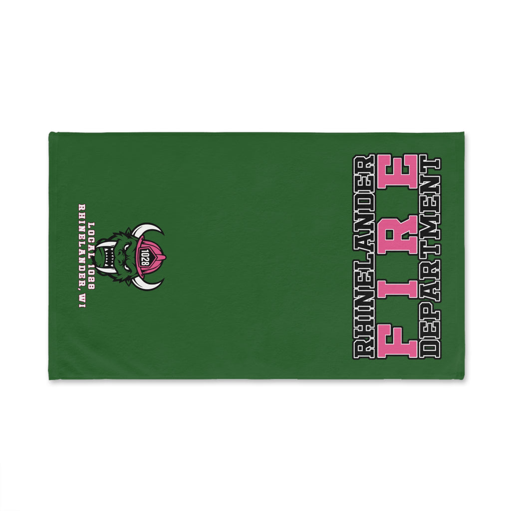 Rhinelander Fire Department Pink Logo Hand Towel — Firefighter Support Gift