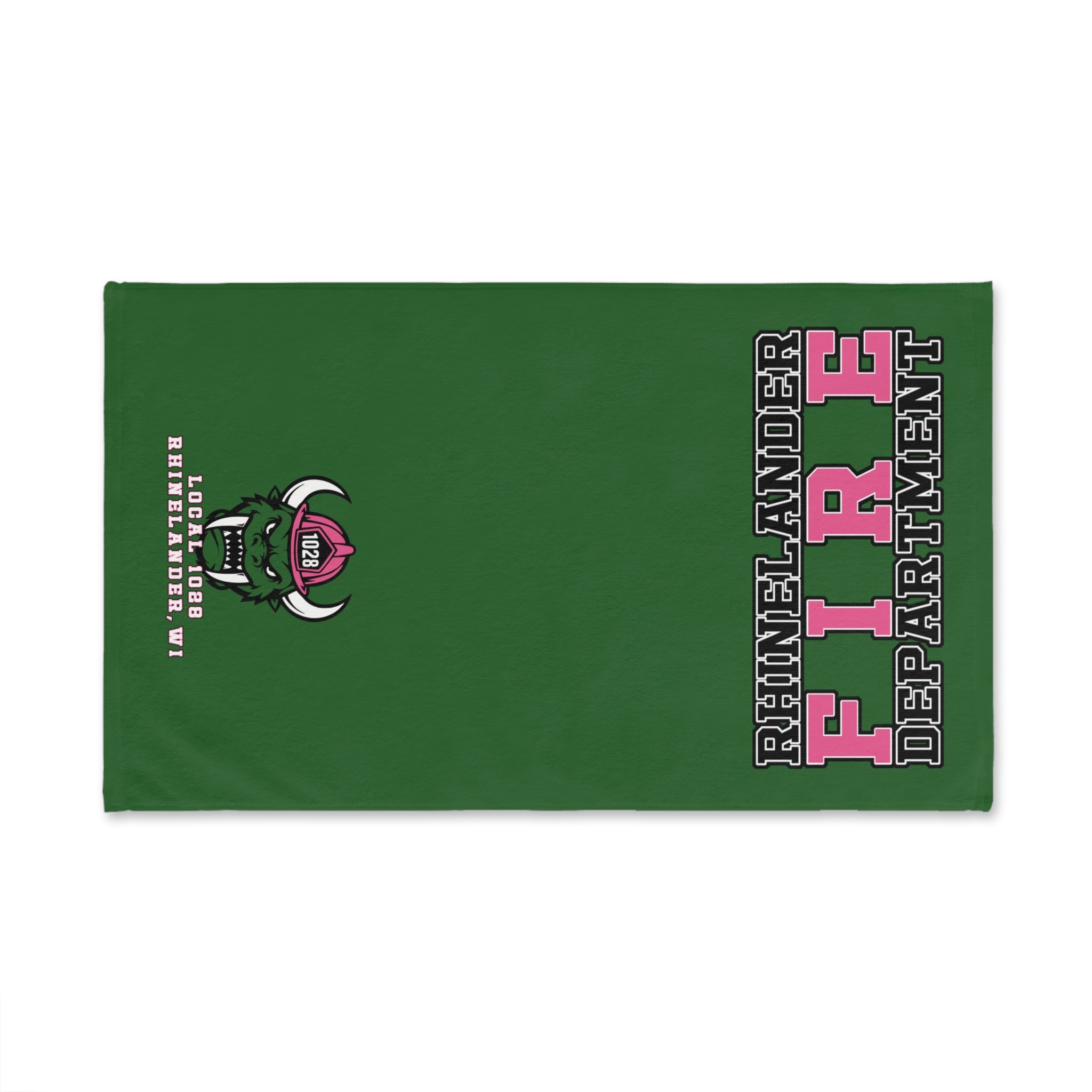 Rhinelander Fire Department Pink Logo Hand Towel — Firefighter Support Gift