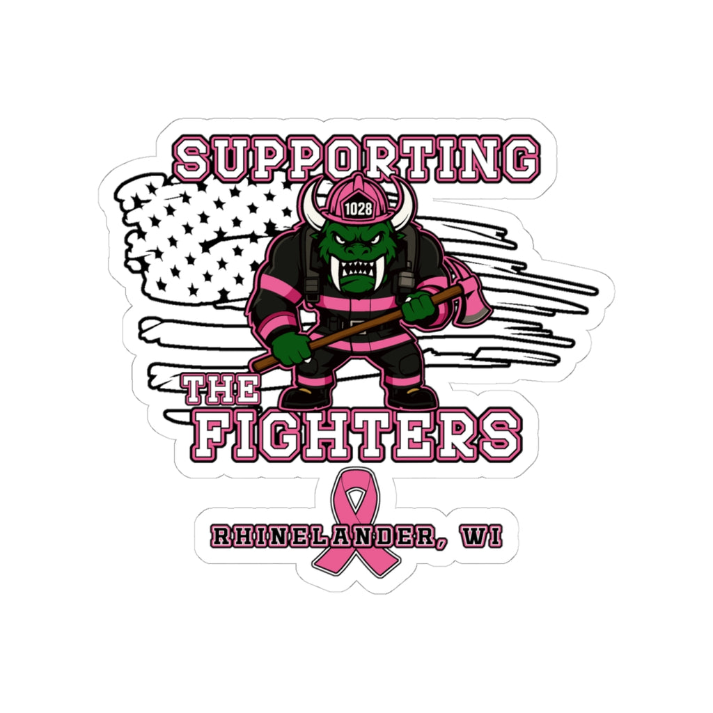 Breast Cancer Support Sticker — “Supporting The Fighters” Rhinelander WI Pink Ribbon