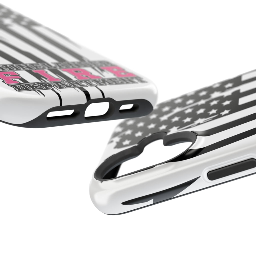 iPhone Magnetic Impact Case — Rhinelander Fire Department Pink & Black Flag Design