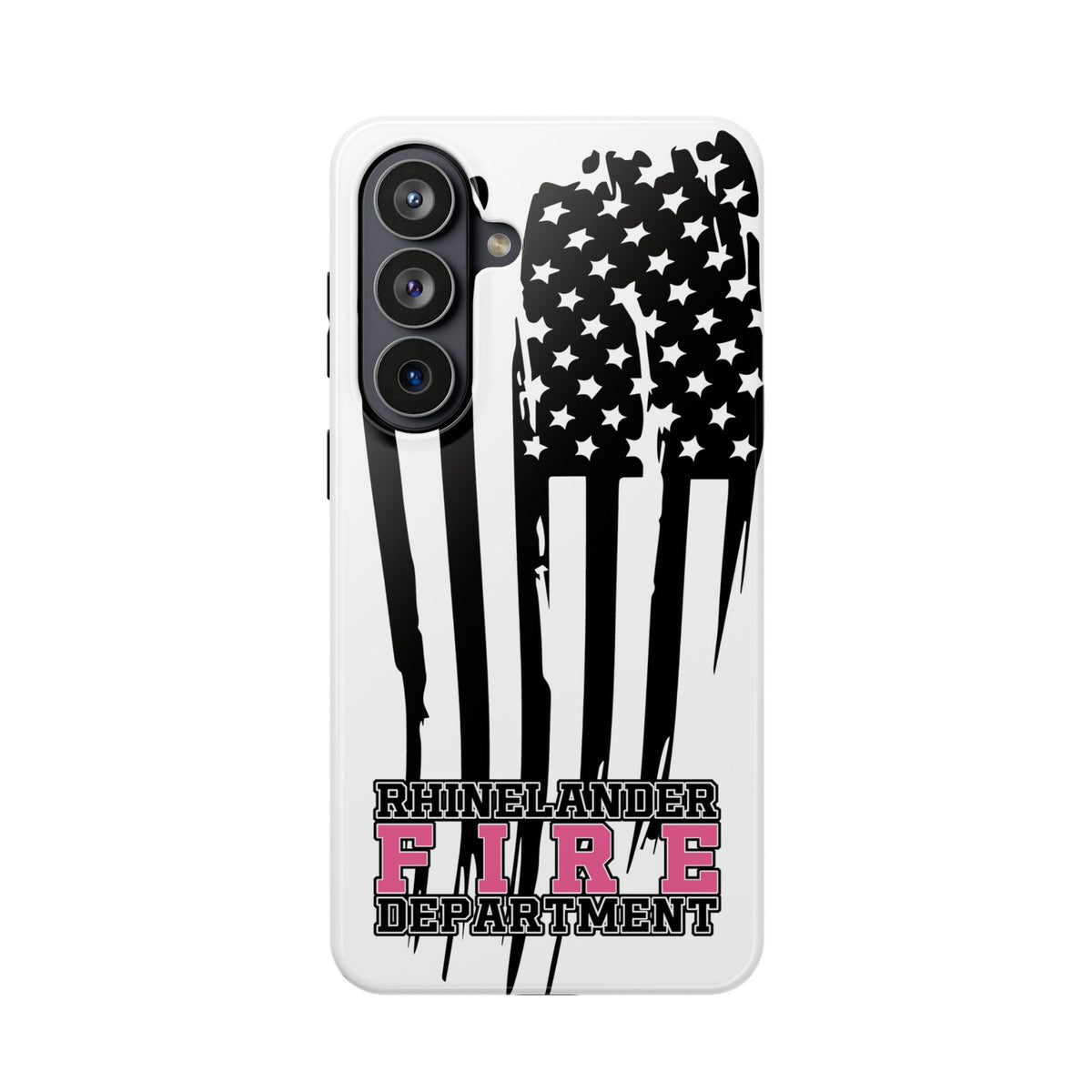 iPhone Magnetic Impact Case — Rhinelander Fire Department Pink & Black Flag Design