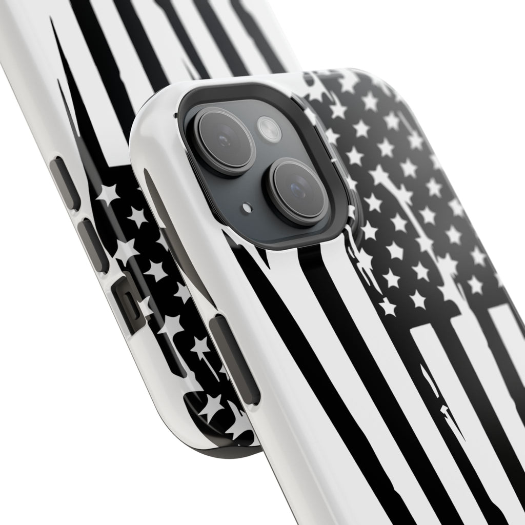 iPhone Magnetic Impact Case — Rhinelander Fire Department Pink & Black Flag Design