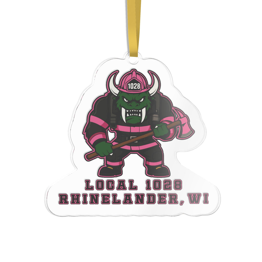 Rhinelander WI Local 1028 Firefighter HODAG Custom Shaped Ornament