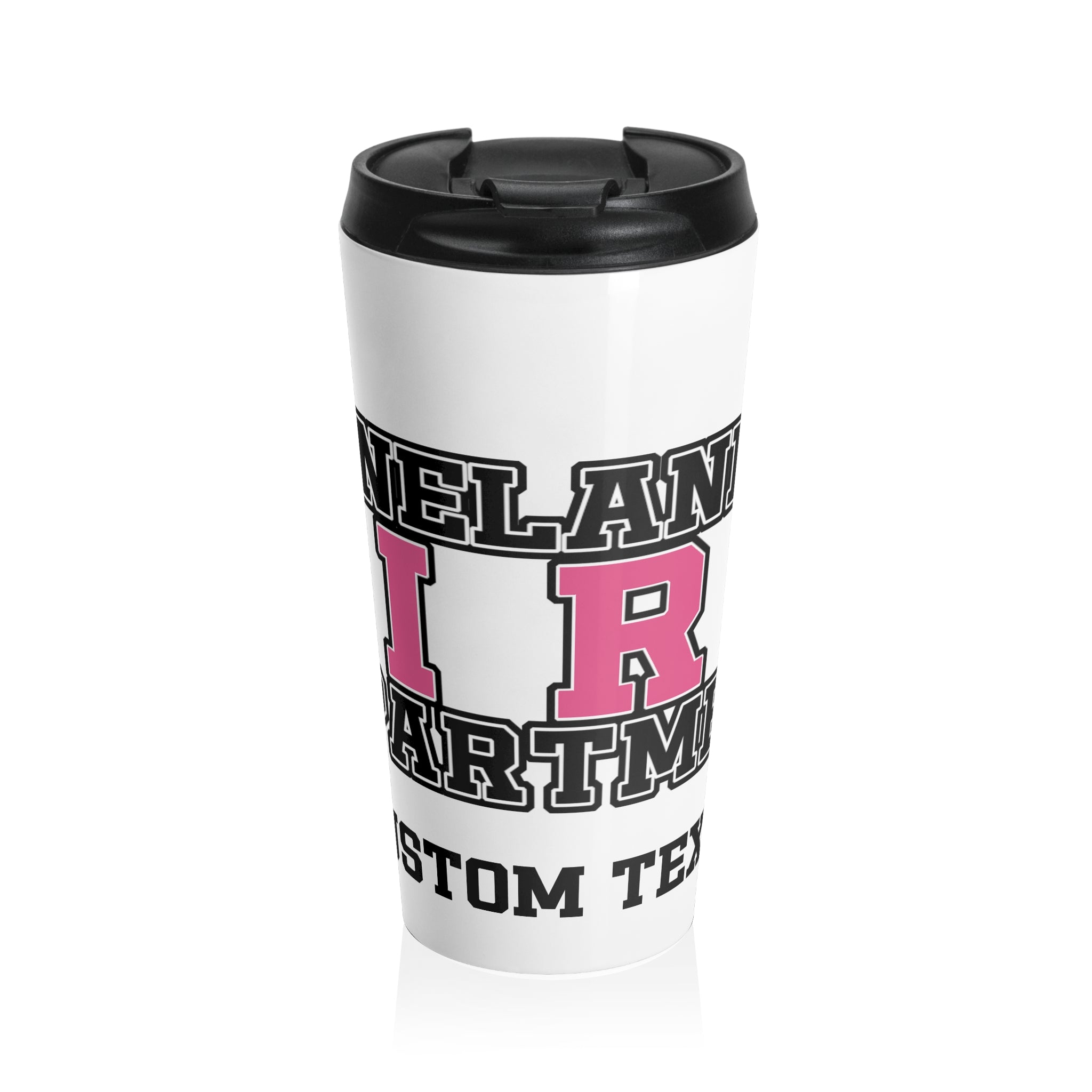 RHINELANDER FIRE breast cancer stainless steel travel mug