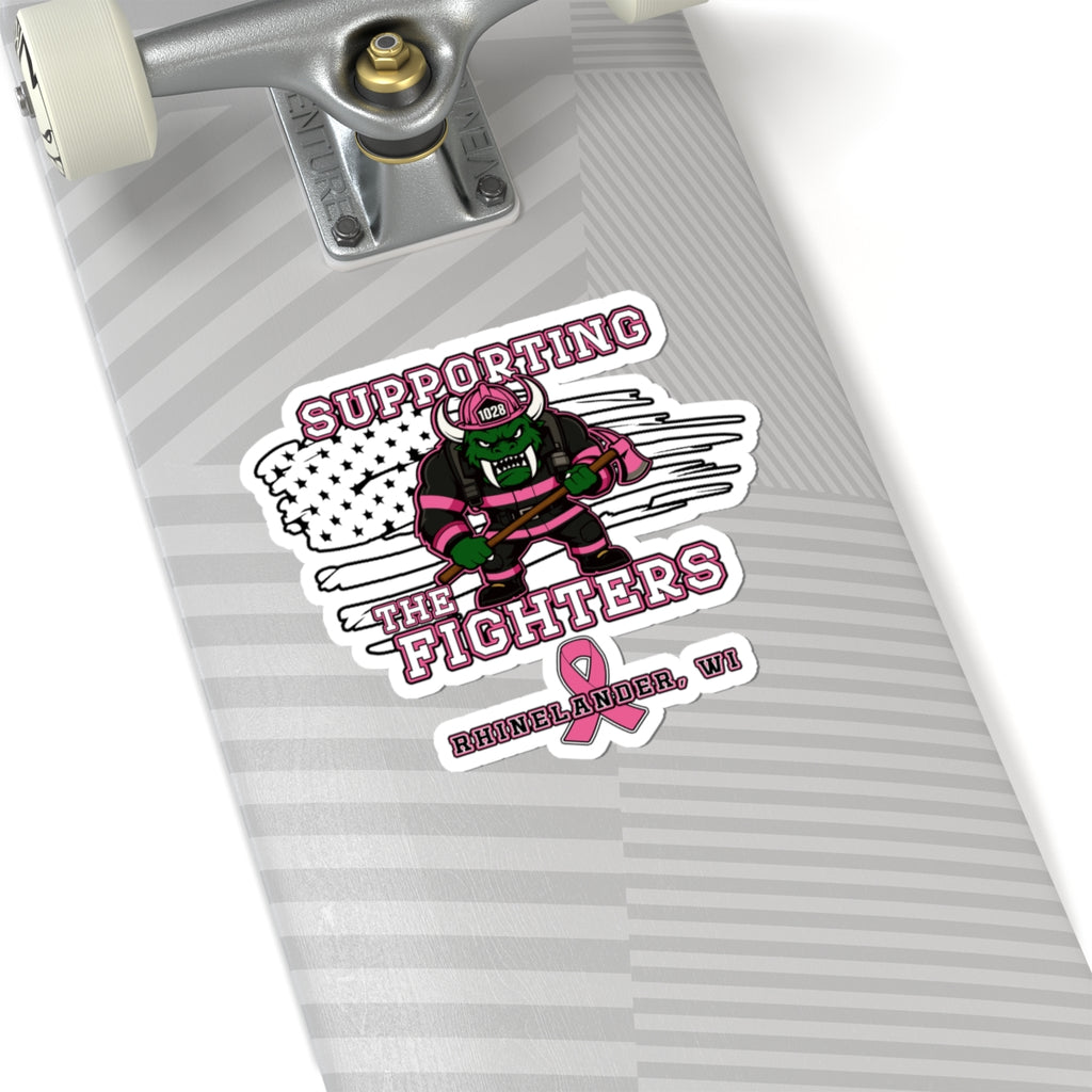 Breast Cancer Support Sticker — “Supporting The Fighters” Rhinelander WI Pink Ribbon