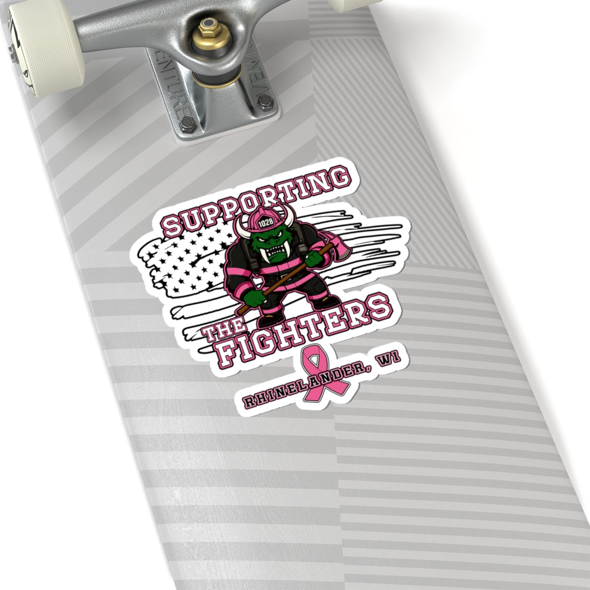 Breast Cancer Support Sticker — “Supporting The Fighters” Rhinelander WI Pink Ribbon
