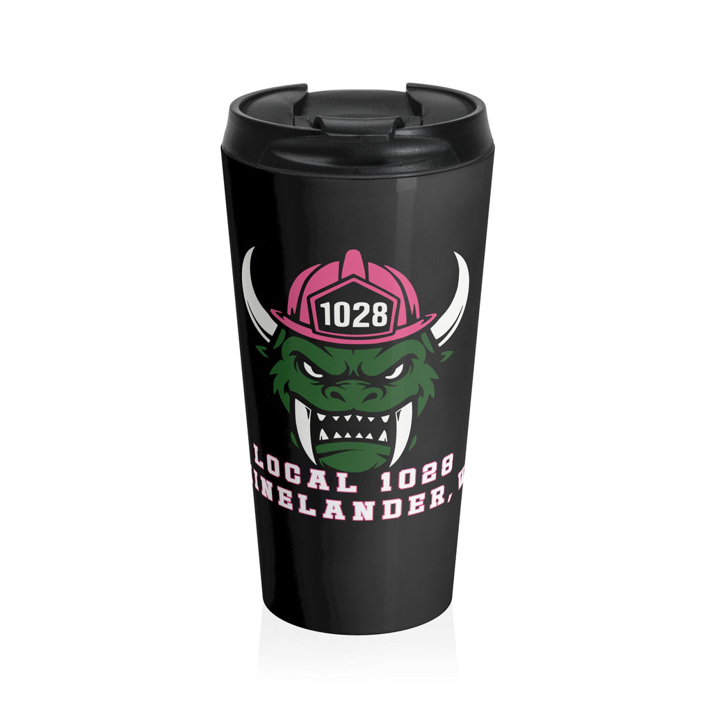 High-Insulation Travel Mug — 'Local 1028 Rhinelander, Wi' Firefighter HODAG Design