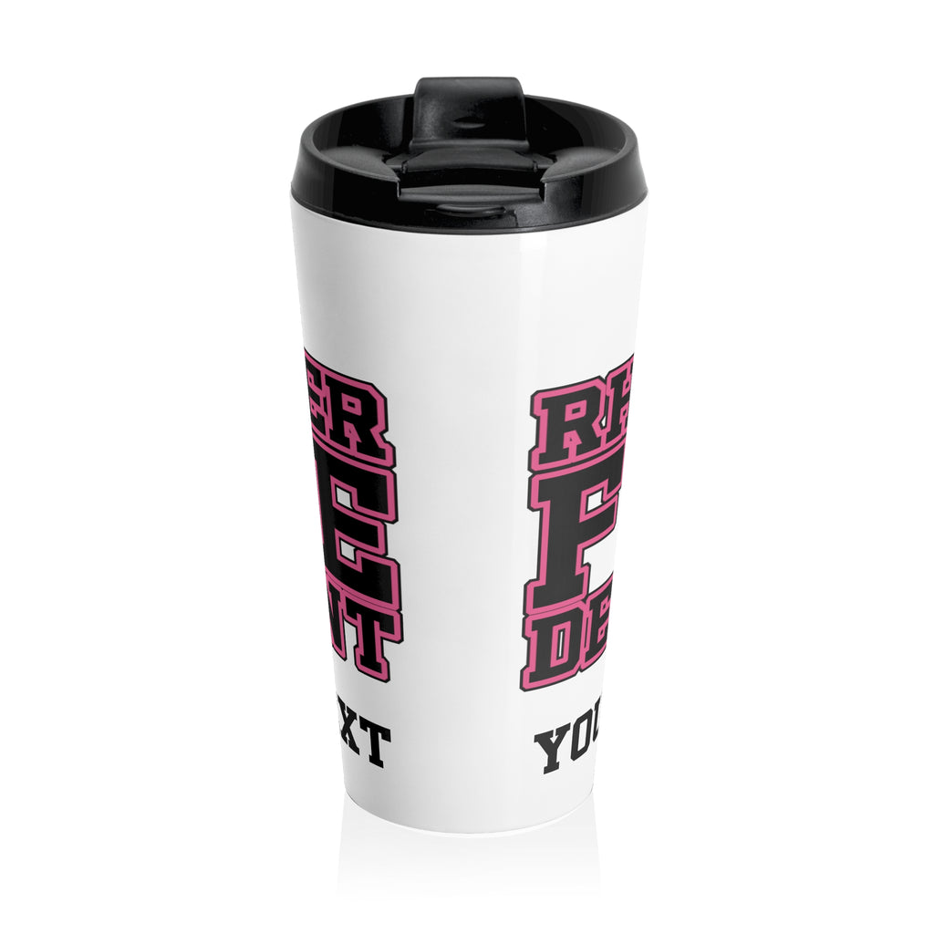 RHINELANDER FIRE breast cancer stainless steel travel mug - Customizable Text