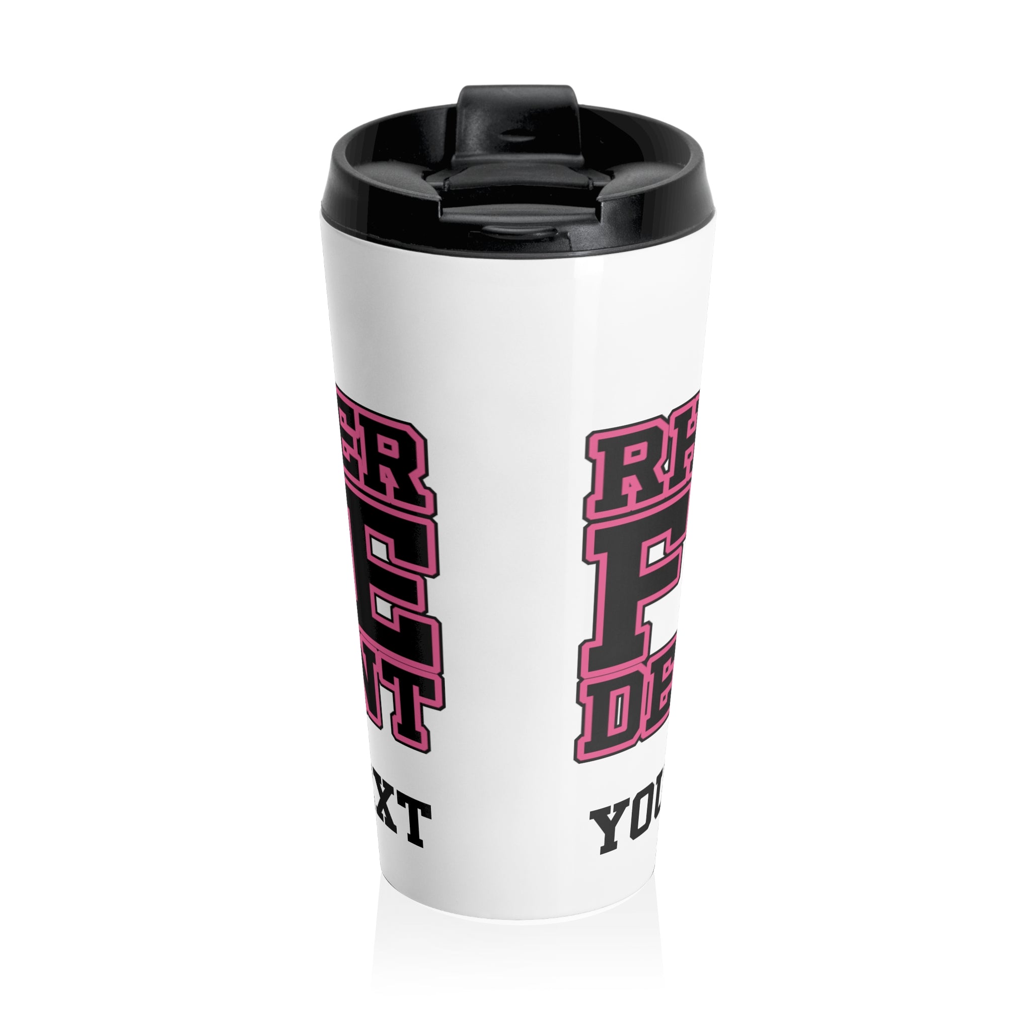 RHINELANDER FIRE breast cancer stainless steel travel mug - Customizable Text