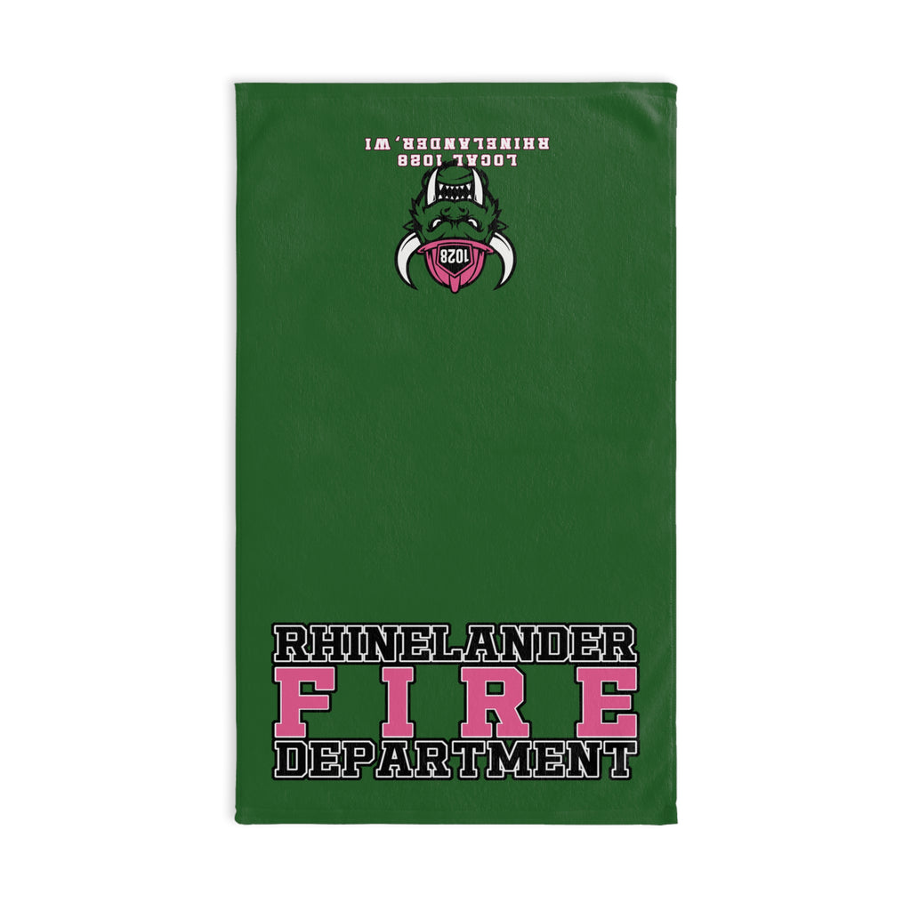 Rhinelander Fire Department Pink Logo Hand Towel — Firefighter Support Gift