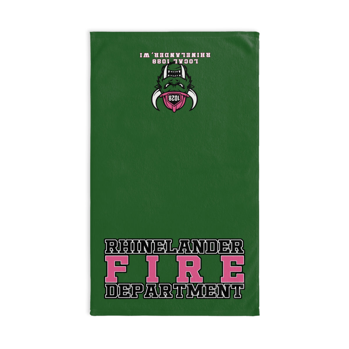 Rhinelander Fire Department Pink Logo Hand Towel — Firefighter Support Gift