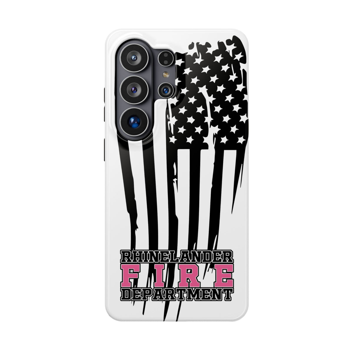 iPhone Magnetic Impact Case — Rhinelander Fire Department Pink & Black Flag Design