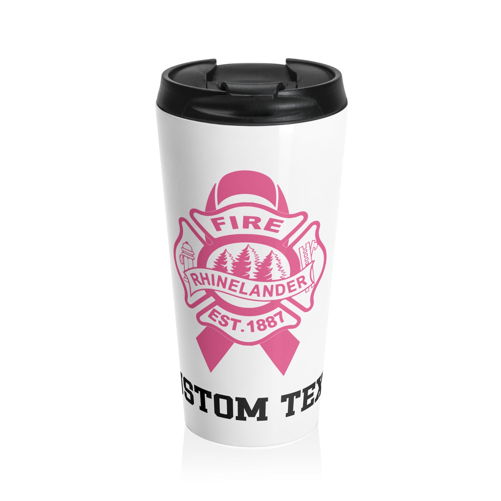 Copy of RHINELANDER FIRE breast cancer stainless steel travel mug