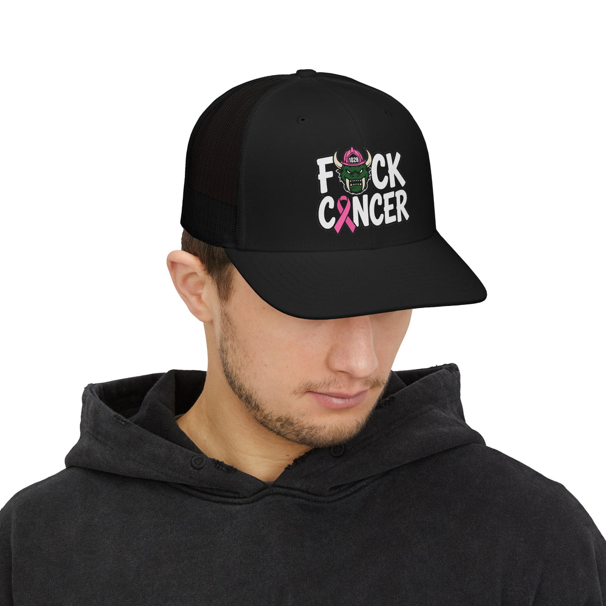 Trucker Cap — “F*ck Cancer” Pink Ribbon Cancer Awareness Snapback